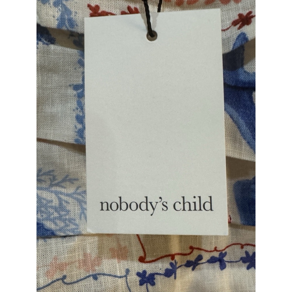 Nobody's Child Nova Print Puff Sleeve Maxi Dress Nautical Linen Beach Shells‎ - Picture 8 of 16